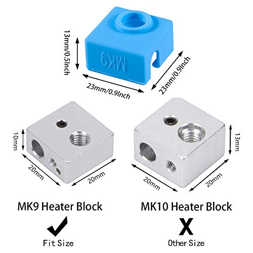 Aokin 3D yazıcı ısıtıcı Blok silikon kapak, MK7 MK8 MK9 Silikon Çorap için MK7/8/9 3D Yazıcı Hotend Ekstruder, Creality Ender
