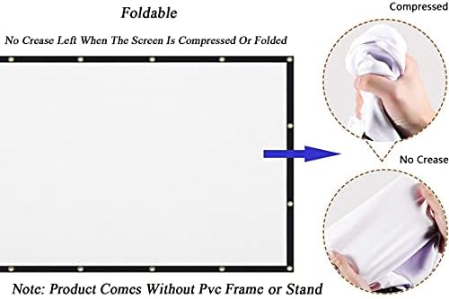 FNSCAR Projeksiyon Ekranı 16: 9 Katlanabilir Anti-Kırışıklık Taşınabilir Açık Ev Sineması Film Ekranı Kapalı Standı Çift Taraflı