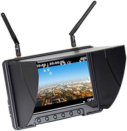Flysıght Siyah İnci Çeşitlilik Monitör RC801 FPV Monitör DVR ile HDMI 5.8 Ghz 40CH 7 inç FPV Ekran Alıcısı Dahili Pil ile Güneşlik