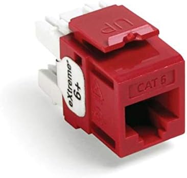 Leviton 61110-RC6 eXtreme 6 + Hızlı Bağlantı Konnektörü, CAT 6, Kırmızı