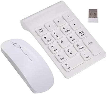 NC Sayısal Klavye USB Kablosuz Sessiz Tuş Takımı W/Dizüstü Masaüstü için Fare-Beyaz