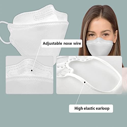 [25 Paketi] YM 4-Layers Premium Koruyucu KF94 Yüz Güvenlik Beyaz Siyah Maske Yetişkin için [kore'de yapılan] (Beyaz [25 paketi])