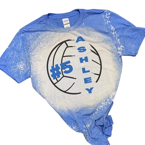 Spor Anne Kişiselleştirilmiş adı ve numarası Voleybol Ağartılmış T-Shirt Yüceltilmiş El Yapımı