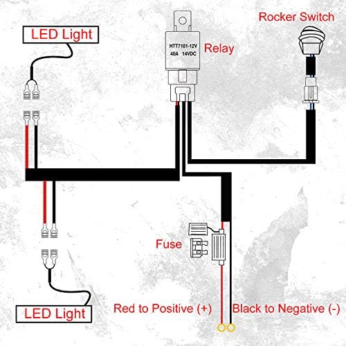 Kablo Demeti, OFFROADTOWN 2 Kurşun Ağır kablo Demeti Kiti için Led iş lambası şeridi 12 V 40A Sigorta Röle Rocker Anahtarı Röle