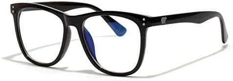 WWWL siyah okuma gözlüğü kare, Anti mavi ışık, edebi gözlük büyük çerçeve, Retro gözlük erkekler ve kadınlar için