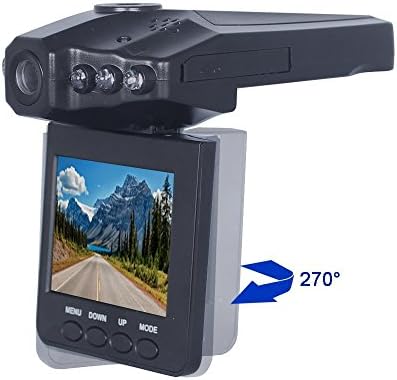 Jupee Yeni 2.5 HD Araba LED IR Araç DVR Yol Dash Video Kamera Kaydedici Trafik Dashboard Kamera-LCD 270 Whirl 6 LED Kaydedici
