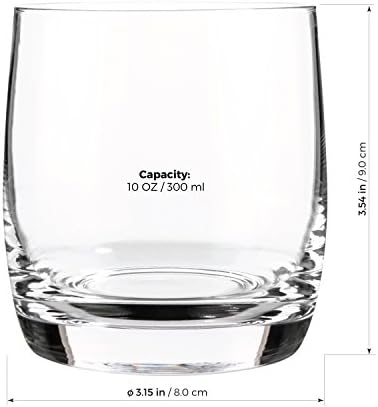 Luxbe-Scotch & Whiskey Kristal Bardaklar 10.1 ons, %4-100 El Üflemeli Kurşunsuz Set - Barware Eski Moda Kokteyl Cam Bardaklar-Zarif,