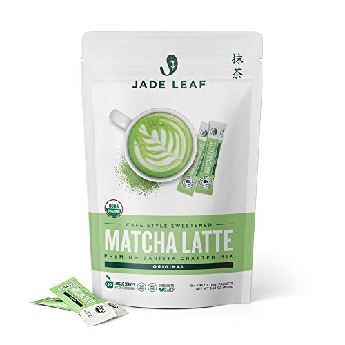 Yeşim Yaprağı Organik Matcha Latte Karışımı-Cafe Tarzı Şekerli Karışım-Tatlı Matcha Yeşil Çay Tozu (2.2 Pound)