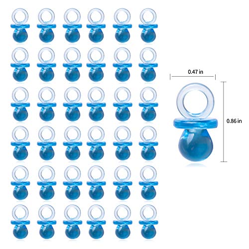 Bebek Duşu 144 Adet Akrilik Mini Emzik, Plastik Şeffaf Emzik Masa Dekorasyonu (Mavi)