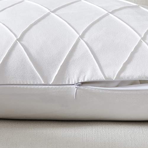 Longhuı yatak Saf Beyaz Atmak Yastık Kapakları-2-Pack 18x18 İnç Yastık Kapakları-Sağlam ve Ayrık Fermuar Açılış-Premium Kalite