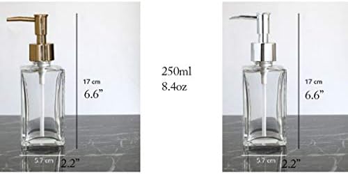 Premium Kalite Sabunluk Temizle Cam Sabunluk 1/2 Paket Losyon Dispenseri Mini Dağıtıcı Pompa İçin Mutfak, banyo 250 ml/8.4 oz