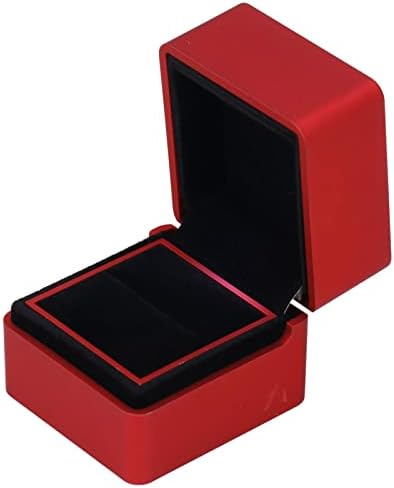 FTVOGUE Kadife Yüzük Kutusu led ışık Takı hediye Kutusu Alyans Storager Romantik Ambiyans Nişan Yüzüğü Kutusu (kırmızı)