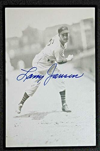 Larry Jansen (ö.2009) New York Giants İmzalı 3x5 Fotoğraflı Kartpostal-MLB Kesim İmzaları