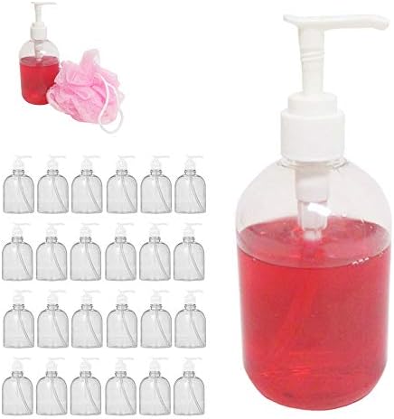 24 Adet Sıvı Sabunluk Pompası Losyon Doldurulabilir Boş Şişe Plastik Kavanoz 12oz