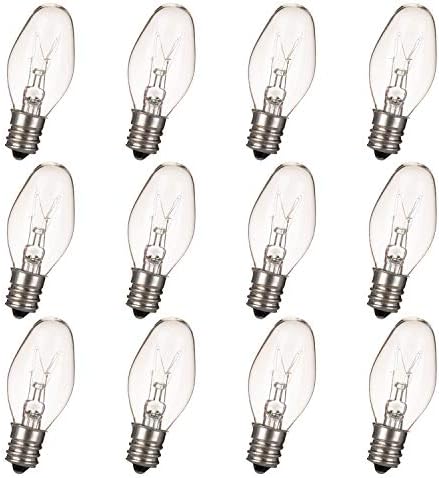 15 W 110 Volt E12 Soket C7 Gece ışıkları için Yedek Ampuller balmumu ısıtıcıları, tuz lambası ampulleri ve Difüzör Tuz Lambası
