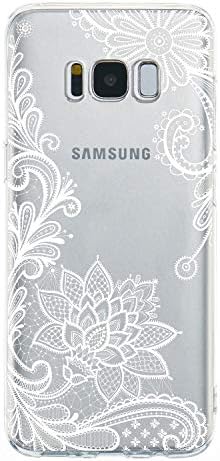 Amocase Sevimli Çiçek Kılıf Samsung Galaxy S8 için 2 in 1 Stylus ile, şık Ultra İnce Tatlı Çiçekler Yumuşak Kauçuk Silikon TPU