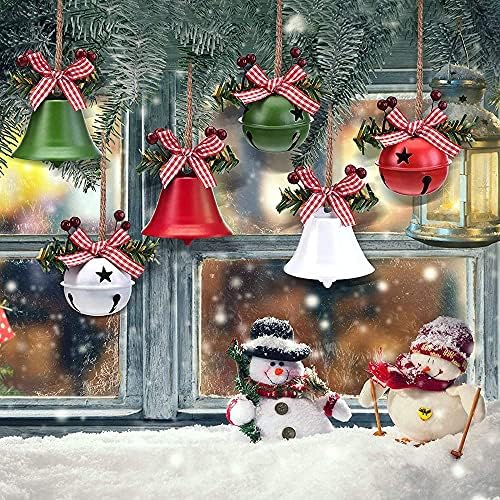 XİAOXİNXİN Noel Ferforje Büyük Çan Dekorasyon Kenevir Halat Kolye asılı dekorlar Noel Ağacı Kapı Asılı Kolye Parti Favor(2)