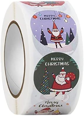 Jetamıe Merry Christmas Sticker 500 Adet / Rulo Yapışkanlı Etiket Etiket Noel Yeni Yıl Hediye Kutusu Ambalaj Sızdırmazlık Çıkartmalar