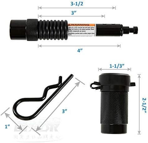 META Donanım Römork Hitch Kilitleme Pin, 5/8 Çap, 4 Uzun Pin Tow Hitch Alıcı Kilidi ile Ekstra Güvenlik Klip & Anti Çıngırak