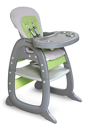 Badger Basket Envee II Bebek Mama Sandalyesi, Yürümeye Başlayan Çocuk Oyun Masası ve Sandalye Dönüşümü, Serin Gri / Yeşil