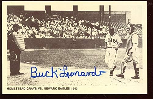 Negroe Ligi Kartpostalı 67 Buck Leonard İmzalı Hologram-MLB Kesim İmzaları