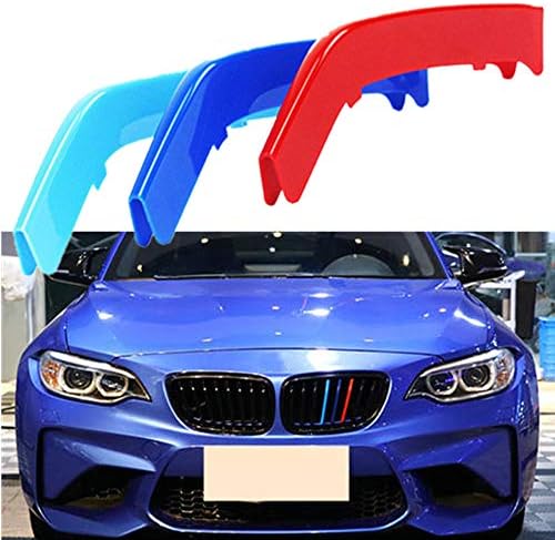 TOPGRIL Tam Fit / / M-Renkli Şerit Grille Ekle Dekorasyon Düzeltir Spor Grill Ekle Trim İçin 2014-up BMW F22 F23 2 Serisi 220i