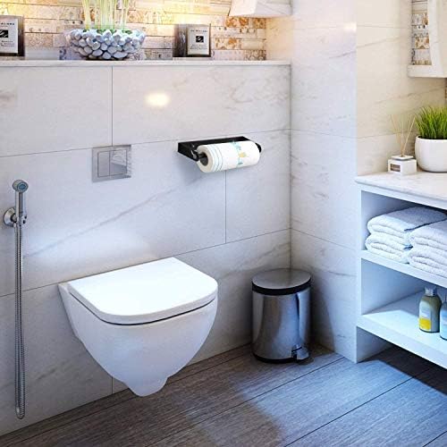 Qdesign Yapışkanlı Kağıt Havlu Tutucu Altında Kabine için Ev Mutfak ve Banyo Fırçalanmış SUS304 Kolay Gözyaşı Çıkarılabilir Paslanmaz