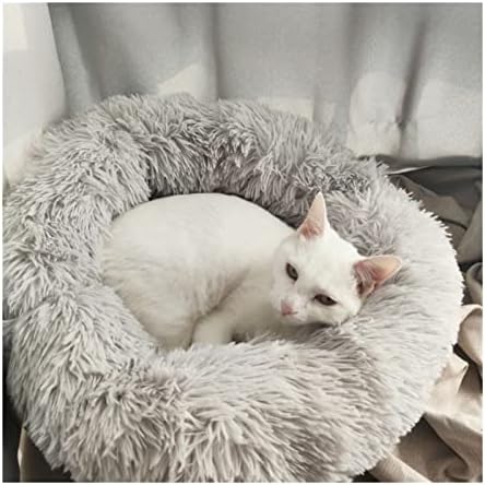 YMDY Kedi Yatak Yuvarlak Peluş Kedi Yatak kedi matı Kış Sıcak Uyku Kedi Kumu Yumuşak Köpek Sepeti Pet Mat Taşınabilir Malzemeleri