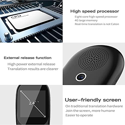 GYZCZX Akıllı Anında Ses Fotoğraf Tarama Çevirmen 2.4 İnç Dokunmatik Ekran WiFi Desteği Çevrimdışı Taşınabilir Çoklu Dil Çeviri