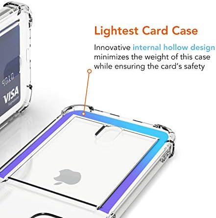 ANHONG Yükseltme Temizle Kart Durumda iPhone 12/12 ile Uyumlu Pro 6.1 inç, Slim Fit İnce Koruyucu Yumuşak TPU Şok Emici Cüzdan