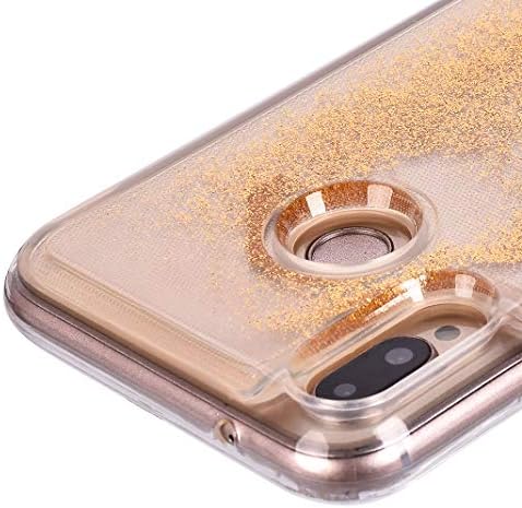 Huawei P20 Lite Kılıf ile uyumlu Sıvı Glitter, Kızlar Bling Glitter Sparkly Akan Yüzer Şelale Sıvı Arka Kapak Yumuşak Kauçuk