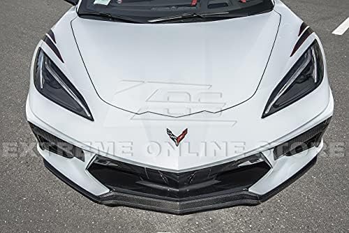 Extreme Online Mağaza için Yedek 2020-Present Chevrolet Corvette C8 / GM Fabrika Stil Karbon Fiber Ön Alt Yan Grille Accent Çerçeve