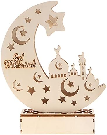 WoodenMoon led ışık Eid Mubarak Ramazan led ışık DIY Müslüman islam Dekor ahşap Ay Süsler ipek ekran stencil ipek ekran şablonlar